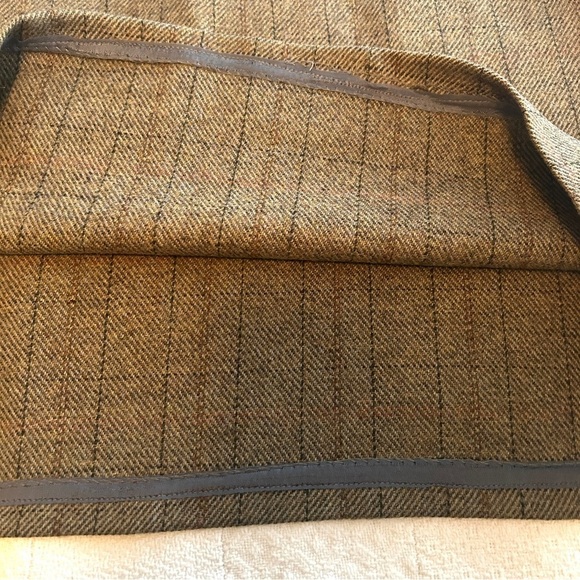 Vintage 70s Wool A-Line Skirt: Tan Brown Menswear Check, Size Medium - Picture 11 of 16